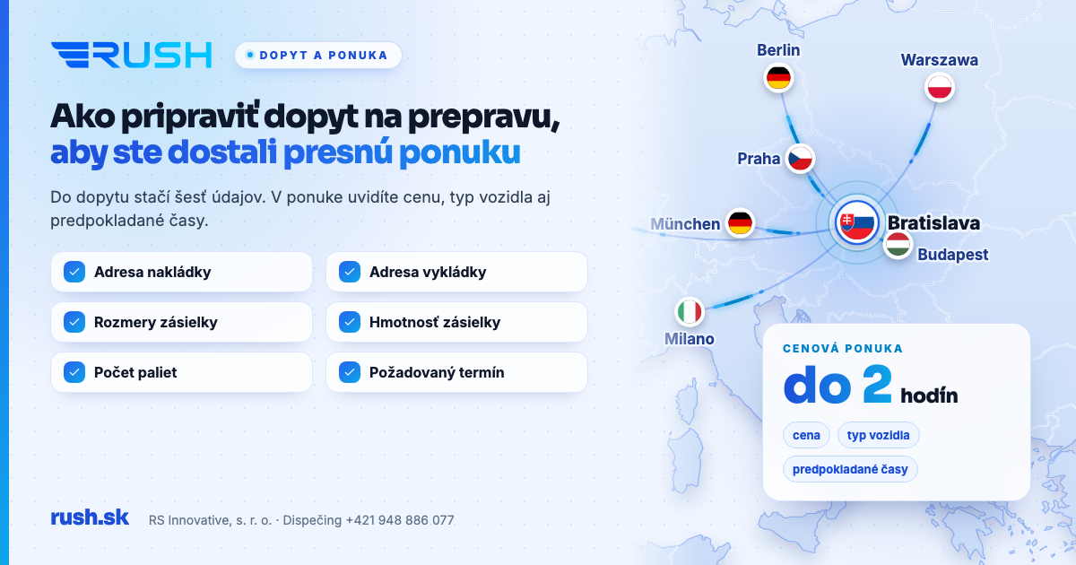 Výrobná firma pripravuje dopyt na prepravu paliet